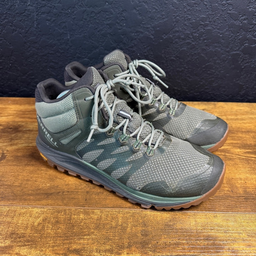 Merrell Nova 2 Mid WP J035581 Olive Green Mesh Hiking Boots Mens Size 9